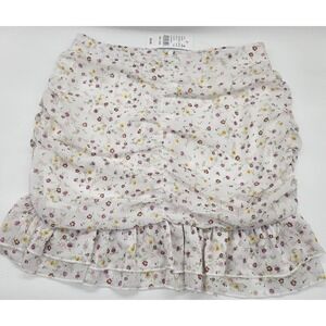 PacSun LA Hearts Floral Flirty Skirt Side‎ Cinch Purple Yellow Flowers Small NEW